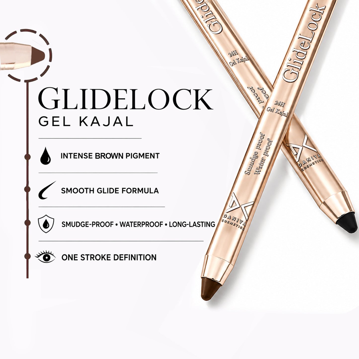 GlideLock Brown Gel Kajal